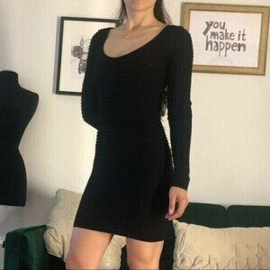 BCBGeneration Black Long Sleeve Bodycon Dress